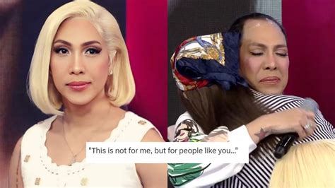 Vice Ganda removes his wig .